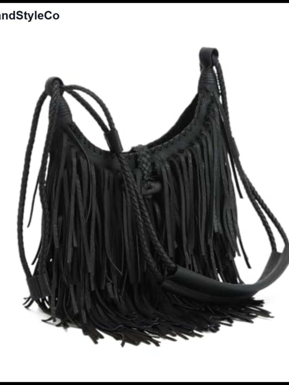 Vintage Fringe Hobo Bag - Faux Suede Leather Shoulder Purse with Tassel